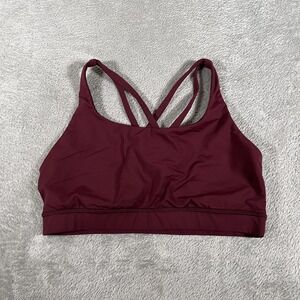 Lululemon Sports Bra Womens 8 Maroon Energy Strappy Crossback Active LW2EB2S